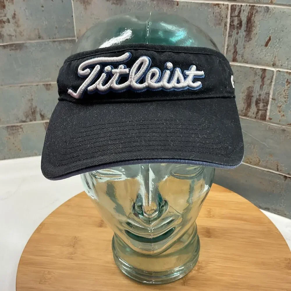 Titleist Pro V1 Visor Puff Embroidery Black Denim Blue